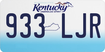 KY license plate 933LJR