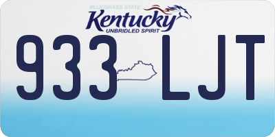 KY license plate 933LJT