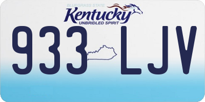 KY license plate 933LJV