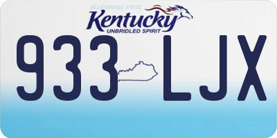 KY license plate 933LJX