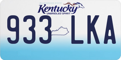 KY license plate 933LKA