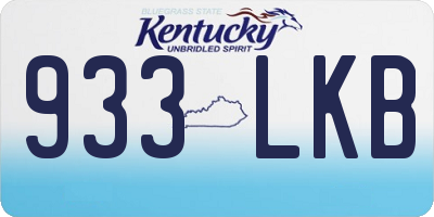 KY license plate 933LKB