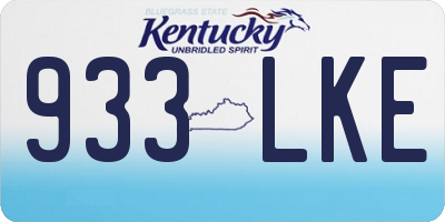 KY license plate 933LKE
