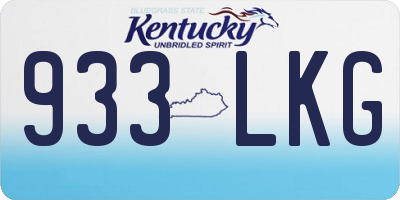 KY license plate 933LKG