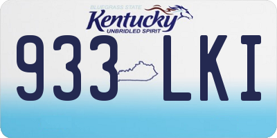 KY license plate 933LKI