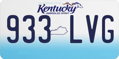 KY license plate 933LVG