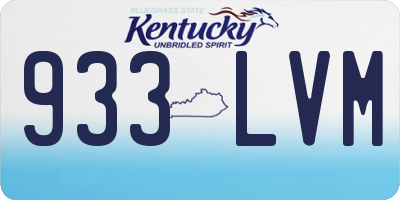 KY license plate 933LVM