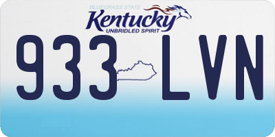 KY license plate 933LVN