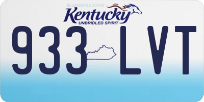KY license plate 933LVT