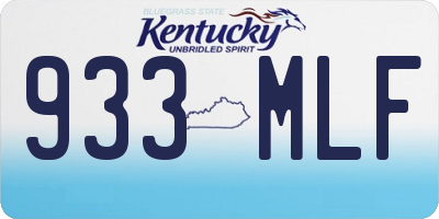 KY license plate 933MLF