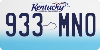 KY license plate 933MNO