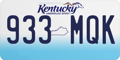KY license plate 933MQK