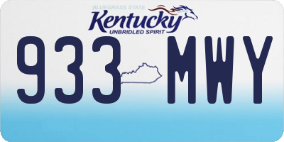 KY license plate 933MWY