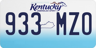 KY license plate 933MZO