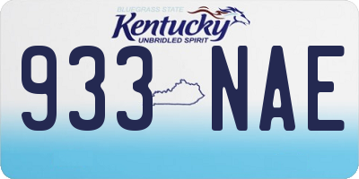 KY license plate 933NAE