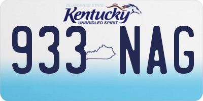 KY license plate 933NAG
