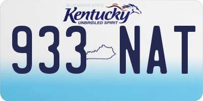 KY license plate 933NAT