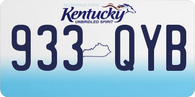 KY license plate 933QYB