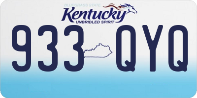 KY license plate 933QYQ