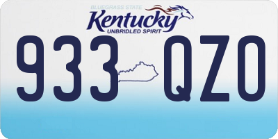 KY license plate 933QZO