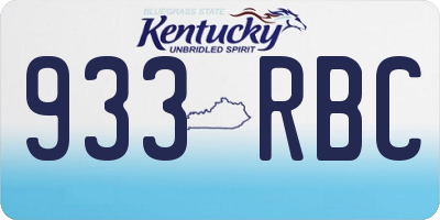 KY license plate 933RBC