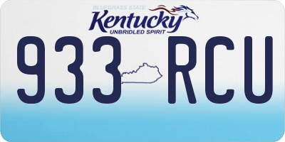 KY license plate 933RCU