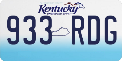 KY license plate 933RDG