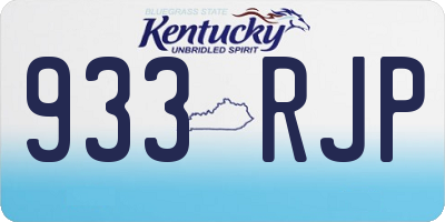KY license plate 933RJP