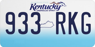 KY license plate 933RKG