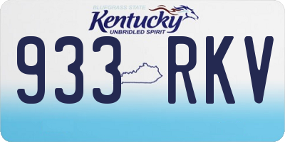 KY license plate 933RKV