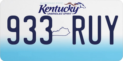 KY license plate 933RUY