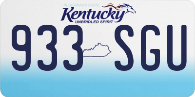 KY license plate 933SGU
