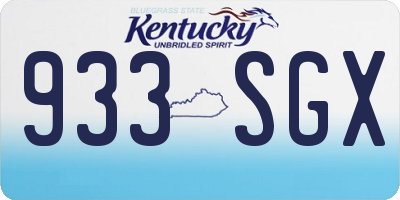 KY license plate 933SGX