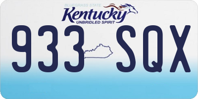 KY license plate 933SQX