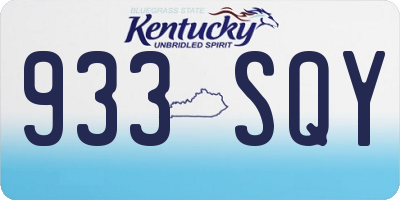 KY license plate 933SQY