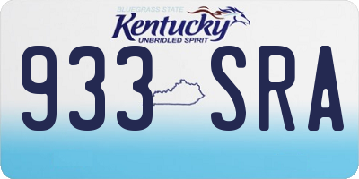 KY license plate 933SRA