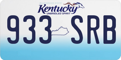 KY license plate 933SRB
