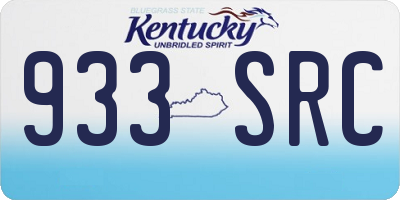 KY license plate 933SRC