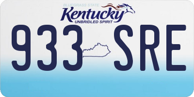 KY license plate 933SRE