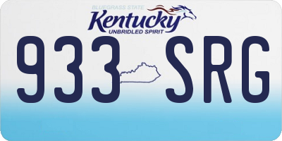 KY license plate 933SRG