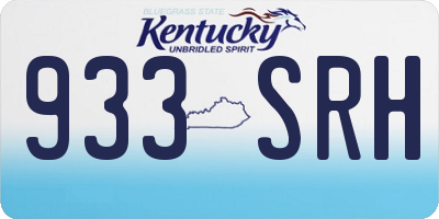 KY license plate 933SRH