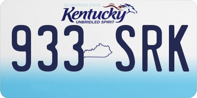 KY license plate 933SRK