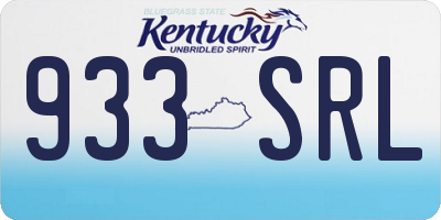 KY license plate 933SRL