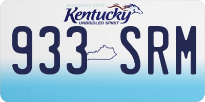 KY license plate 933SRM