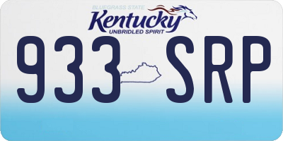 KY license plate 933SRP