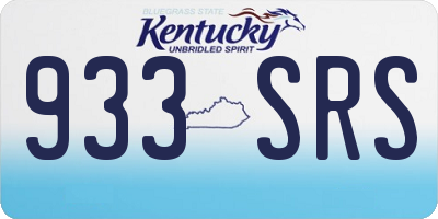 KY license plate 933SRS