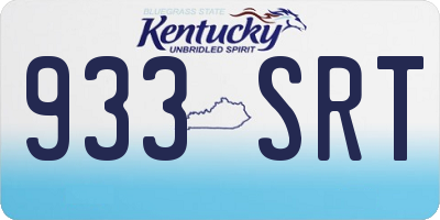 KY license plate 933SRT