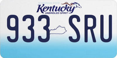KY license plate 933SRU