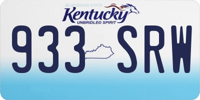 KY license plate 933SRW