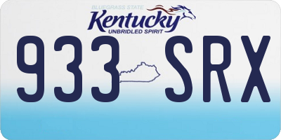 KY license plate 933SRX